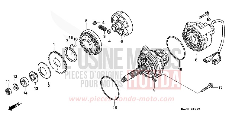 GENERATRICE (ST1100S/AS) de Pan-European ABS PEARL ATLANTIS BLUE (B142D) 1995